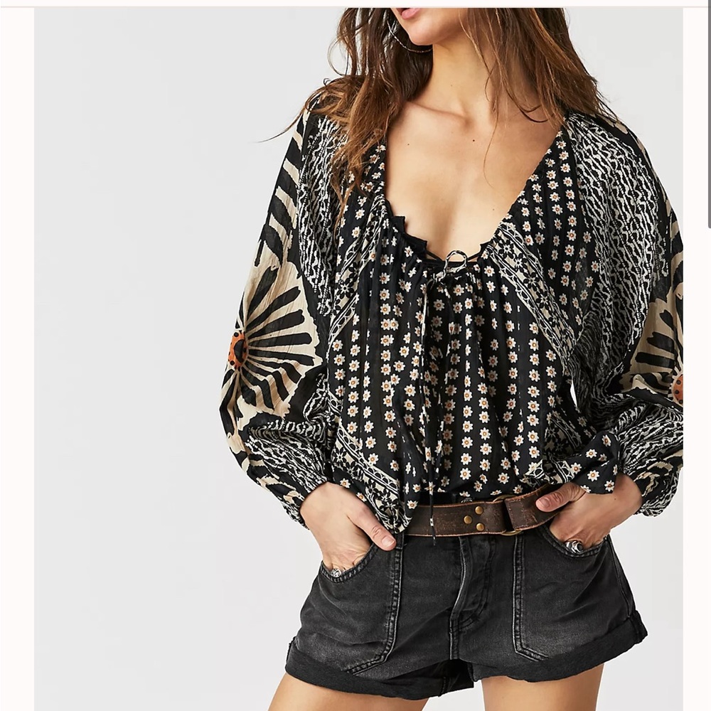 Free people Elena printed top